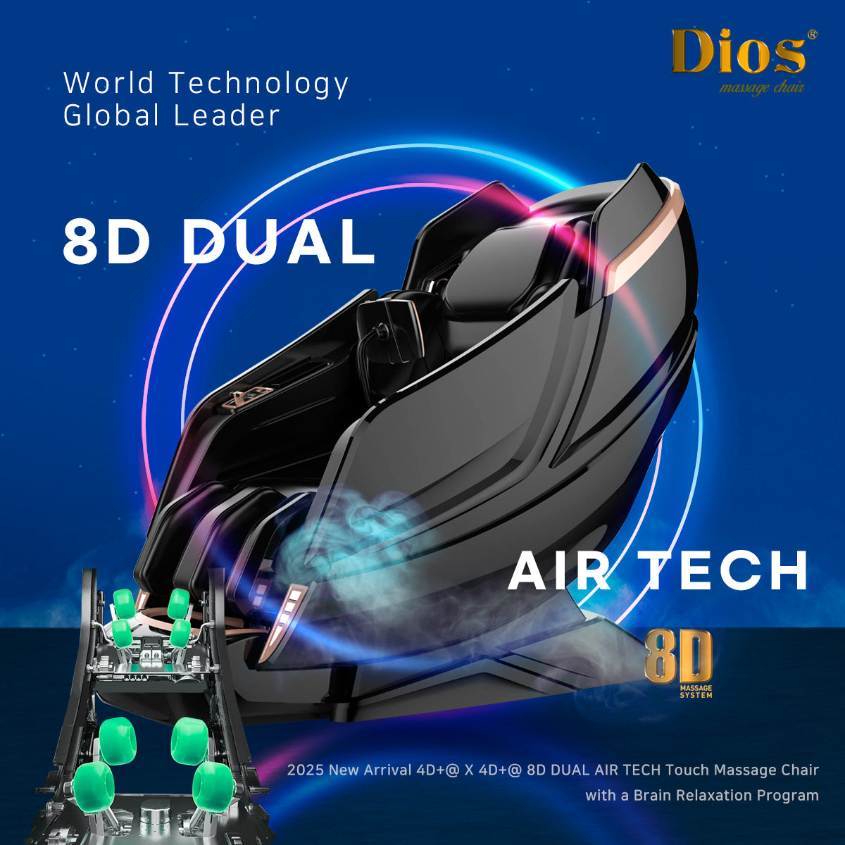 Kahuna Dios 1288 Massage Chair (8D AI Dual System, SL-Track, Zero Gravity)