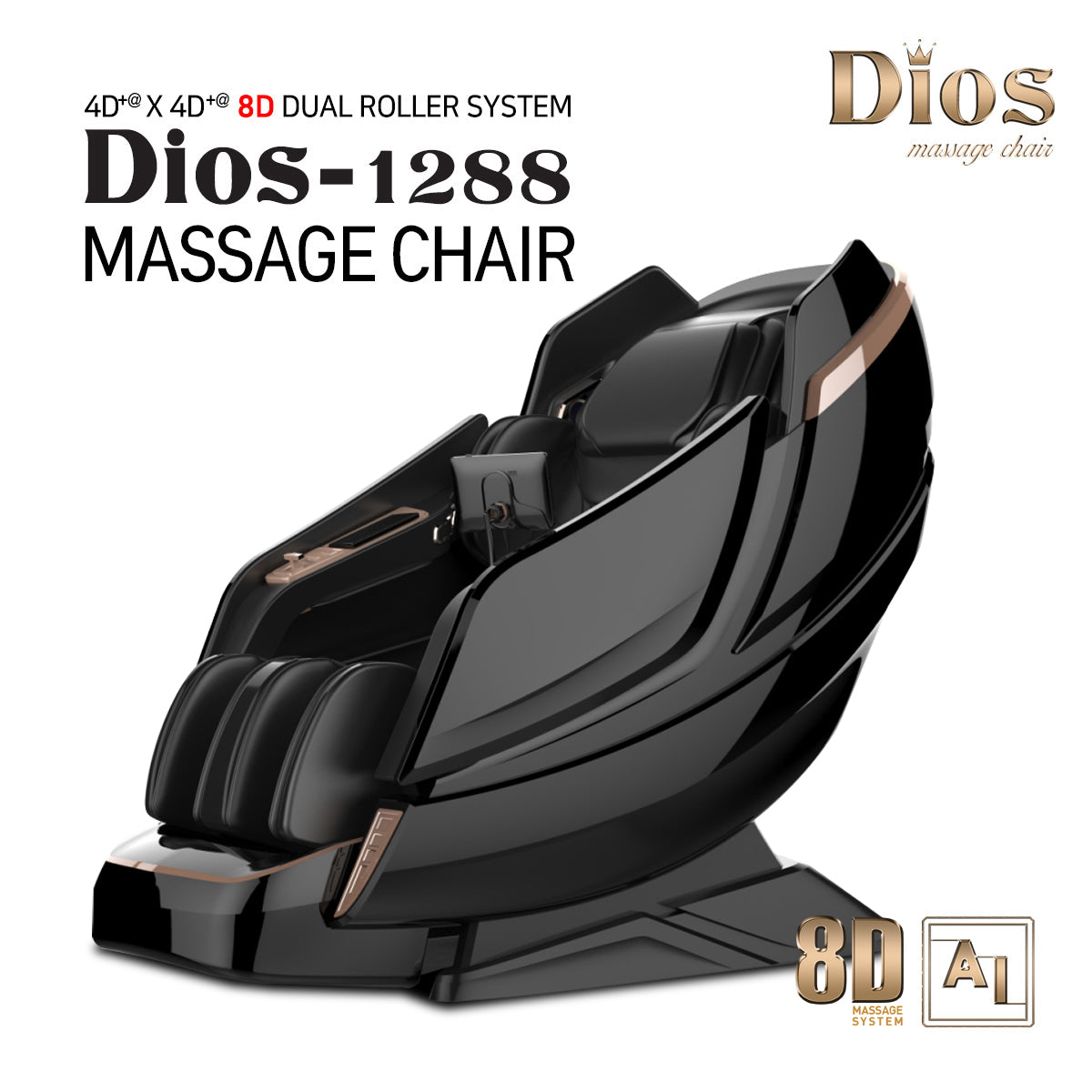 Kahuna Dios 1288 Massage Chair (8D AI Dual System, SL-Track, Zero Gravity)