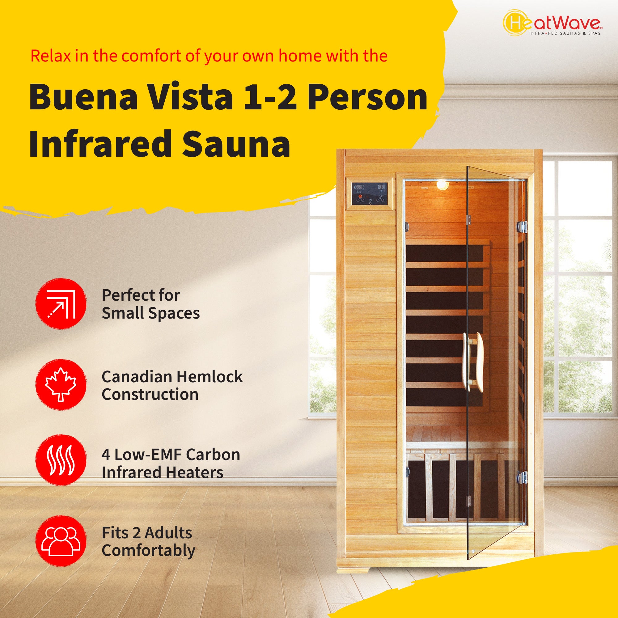 Buena Vista 1-2 Person Hemlock Sauna