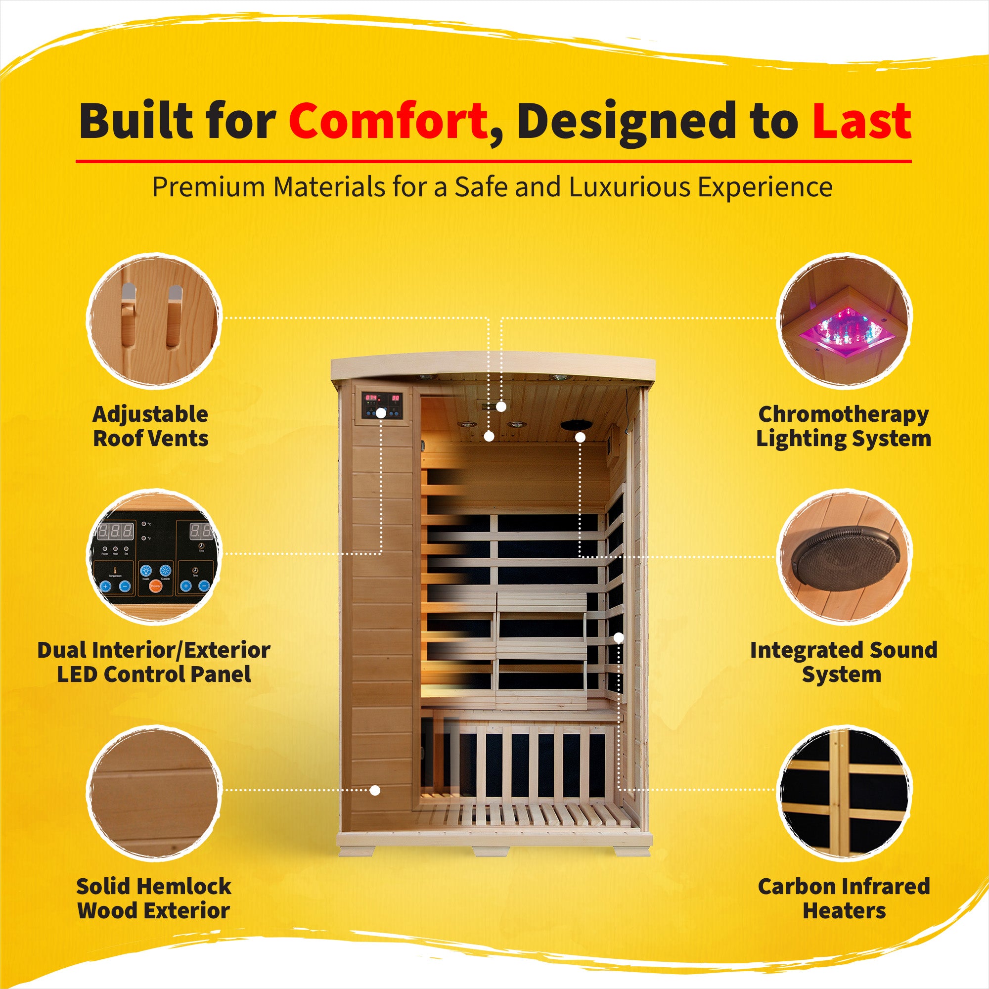 Coronado 2-Person Hemlock Deluxe Sauna