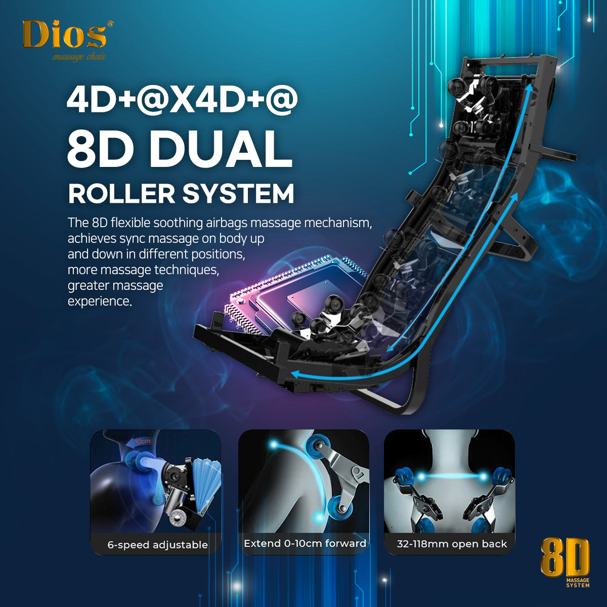 Kahuna Dios 1288 Massage Chair (8D AI Dual System, SL-Track, Zero Gravity)