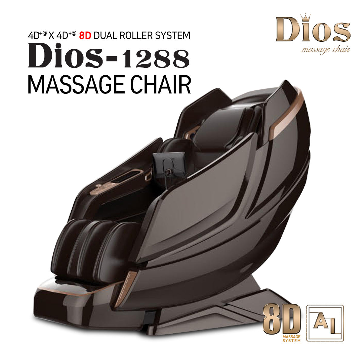 Kahuna Dios 1288 Massage Chair (8D AI Dual System, SL-Track, Zero Gravity)